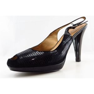 Tahari Slingbacks Black Patent Leather Women Shoes Size 8‎ Medium